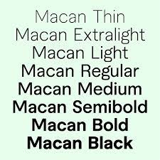 Przykład czcionki Macan Extra light